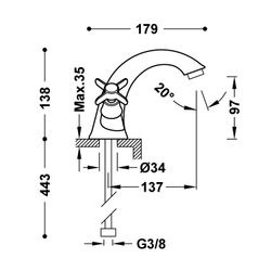 Grifo bimando para lavabo