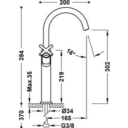 Grifo bimando XL para lavabo