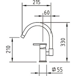 Grifo cromado de cocina vertical