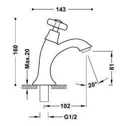 Grifo de 1 agua para lavabo Tres-Clasic