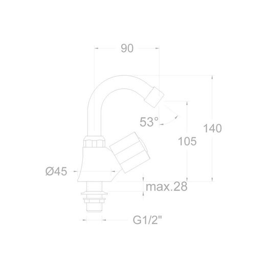 Grifo De Bidé modelo Eco, con caño giratorio de tubo de 1 agua caliente, cromado