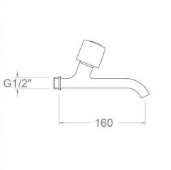 Grifo de office para lavadero con conexión a pared de 1/2", modelo ECO, cromado