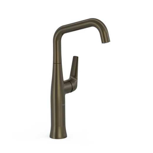 Grifo monomando alto con maneta lateral para lavabo