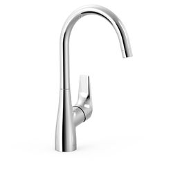 Grifo monomando alto con maneta lateral para lavabo