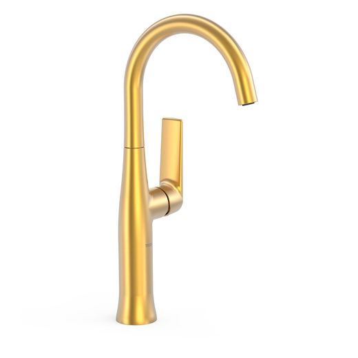 Grifo monomando alto con maneta lateral para lavabo