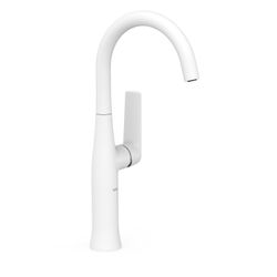 Grifo monomando alto con maneta lateral para lavabo