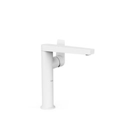 Grifo monomando alto con maneta lateral para lavabo