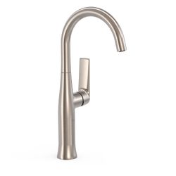 Grifo monomando alto con maneta lateral para lavabo