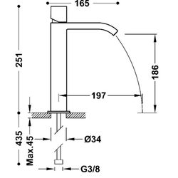 Grifo monomando alto para lavabo Cuadro