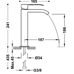Grifo monomando alto para lavabo Cuadro