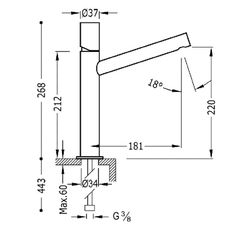 Grifo monomando alto para lavabo Max-Tres