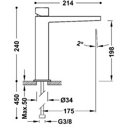 Grifo monomando alto para lavabo Slim Exclusive