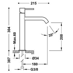 Grifo monomando alto para lavabo Study Exclusive