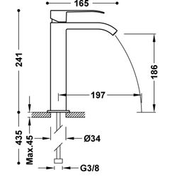 Grifo monomando alto para lavabo