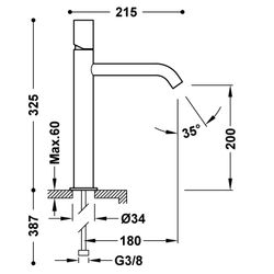Grifo monomando alto para lavabo