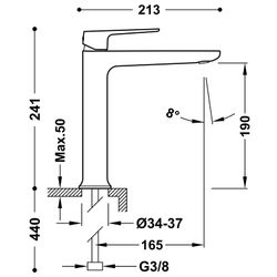Grifo monomando alto para lavabo