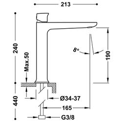 Grifo monomando alto para lavabo