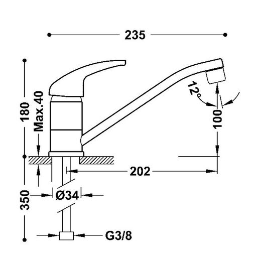 Grifo monomando para cocina