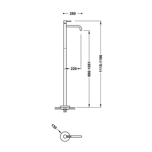 Grifo monomando con toma a suelo para lavabo