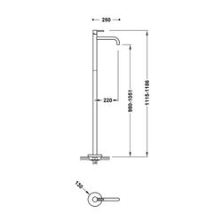 Grifo monomando con toma a suelo para lavabo
