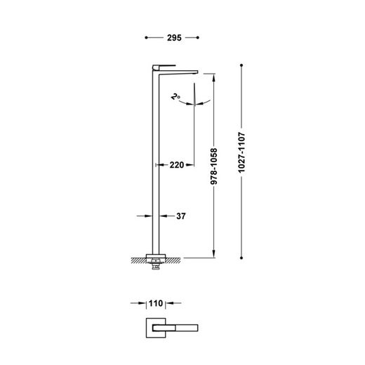 Grifo monomando con toma a suelo para lavabo