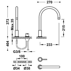 Grifo monomando de repisa para lavabo Study Exclusive