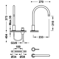 Grifo monomando de repisa para lavabo