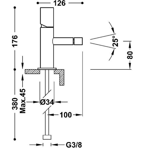Grifo monomando para bidé Max-Tres