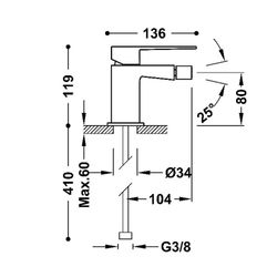 Grifo monomando para bidé Slim Exclusive