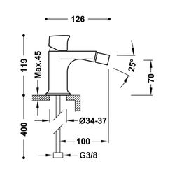 Grifo monomando para bidé con rótula orientable