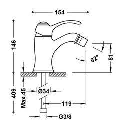 Grifo monomando para bidé