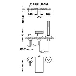 Grifo monomando para borde de bañera Max-Tres