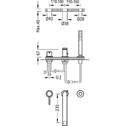 Grifo monomando para borde de bañera Max-Tres