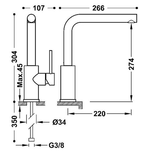 Grifo monomando para cocina