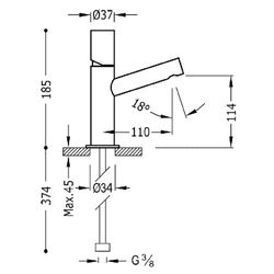 Grifo monomando para lavabo con desagüe automático Max-Tres