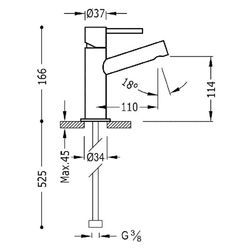 Grifo monomando para lavabo con desagüe automático Max-Tres