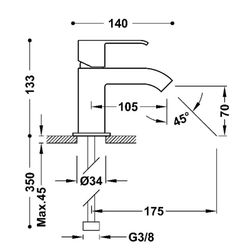 Grifo monomando para lavabo Cuadro