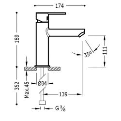 Grifo monomando para lavabo Lex-Alp