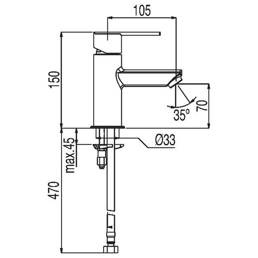 Grifo monomando para lavabo Lex-Alp