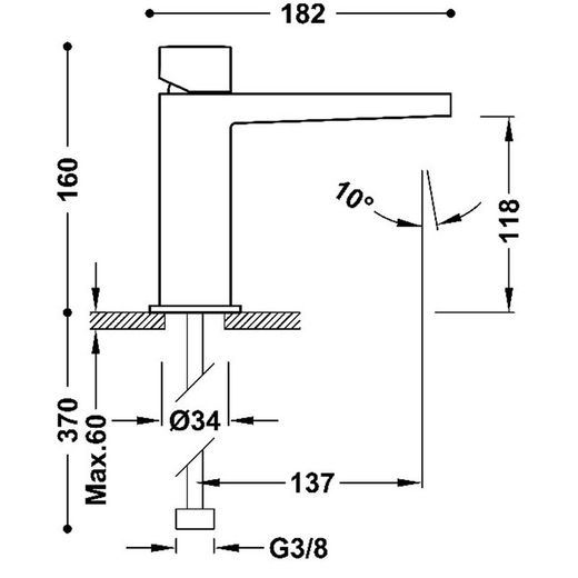 Grifo monomando para lavabo Slim Exclusive