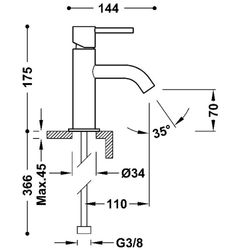 Grifo monomando para lavabo Study Exclusive