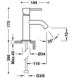 Grifo monomando para lavabo