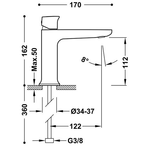 Grifo monomando para lavabo