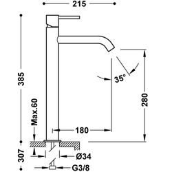 Grifo monomando XL para lavabo