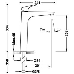 Grifo monomando XL para lavabo
