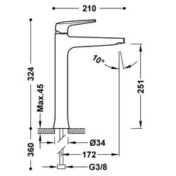 Grifo monomando XL para lavabo