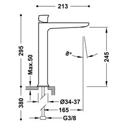 Grifo monomando XL para lavabo