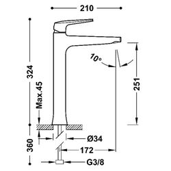 Grifo monomando XXL para lavabo Fuji