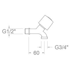 Grifo para lavadora con salida roscada de 3/4, de agua fría, modelo ECO, cromado