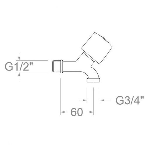 Grifo para lavadora con salida roscada de 3/4, de agua fría, modelo ECO, cromado